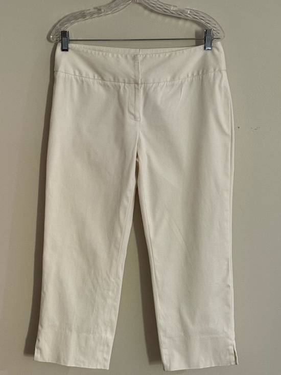 Classiques Entier Pants - Cream white Capri Pants Sz 8 Cropped  Coastal Minimalist Classic Straight Leg